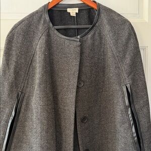 J. Crew Factory Gray Cape with Black Accents